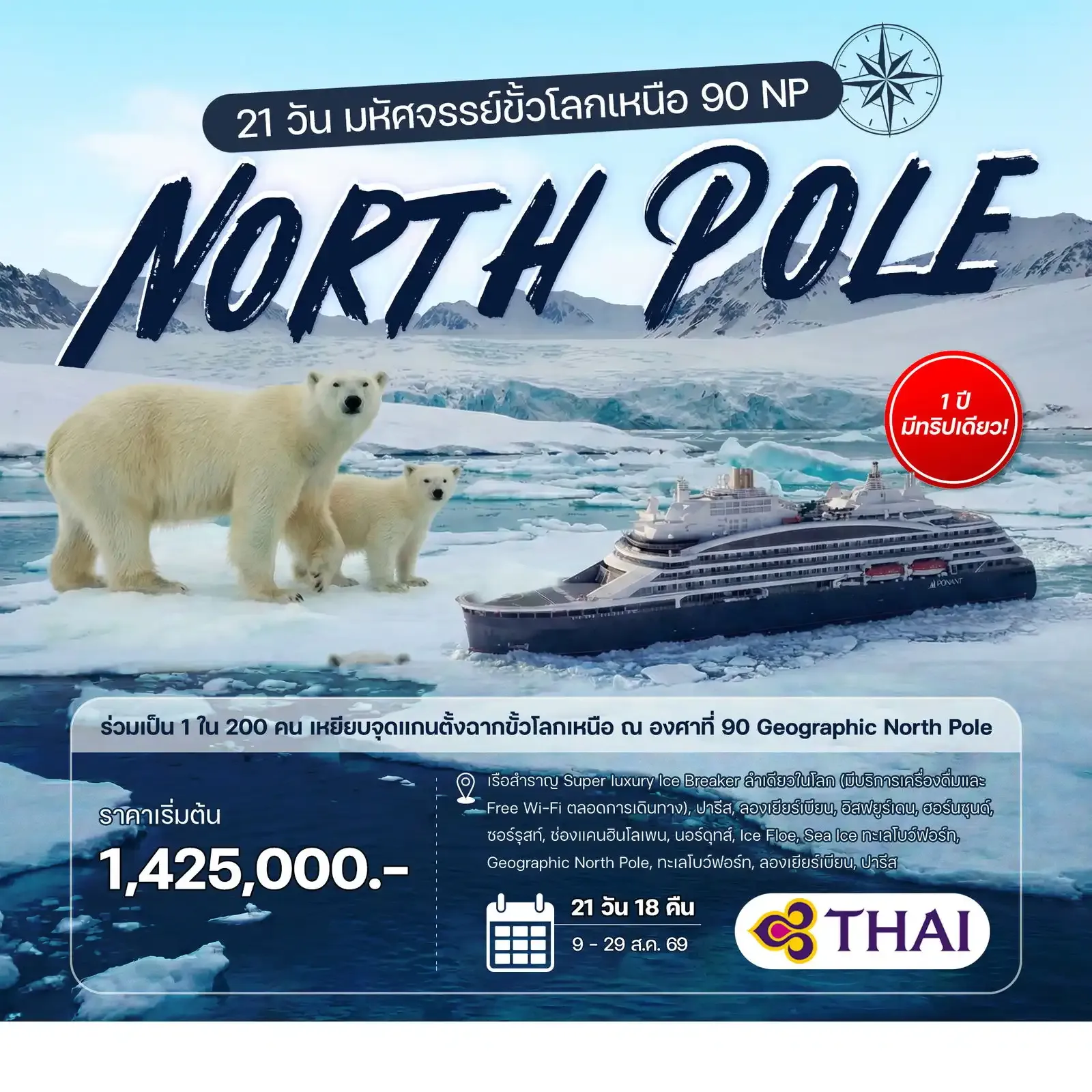 21 วัน มหัศจรรย์ขั้วโลกเหนือ 90 NP